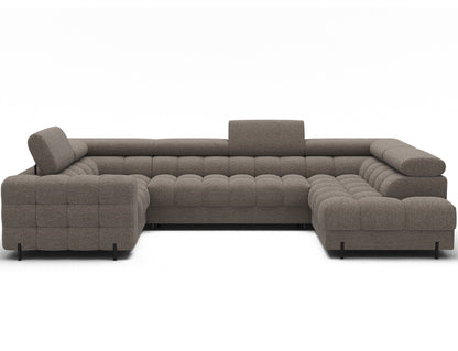 Fectory Sectional Storage Sleeper Chaise Sofa - Taupe