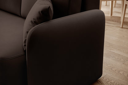 Hadson 3 Seater Storage Sleeper Chaise Sofa - Dark Brown