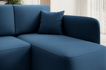 Hadson 3 Seater Storage Sleeper Chaise Sofa - Blue