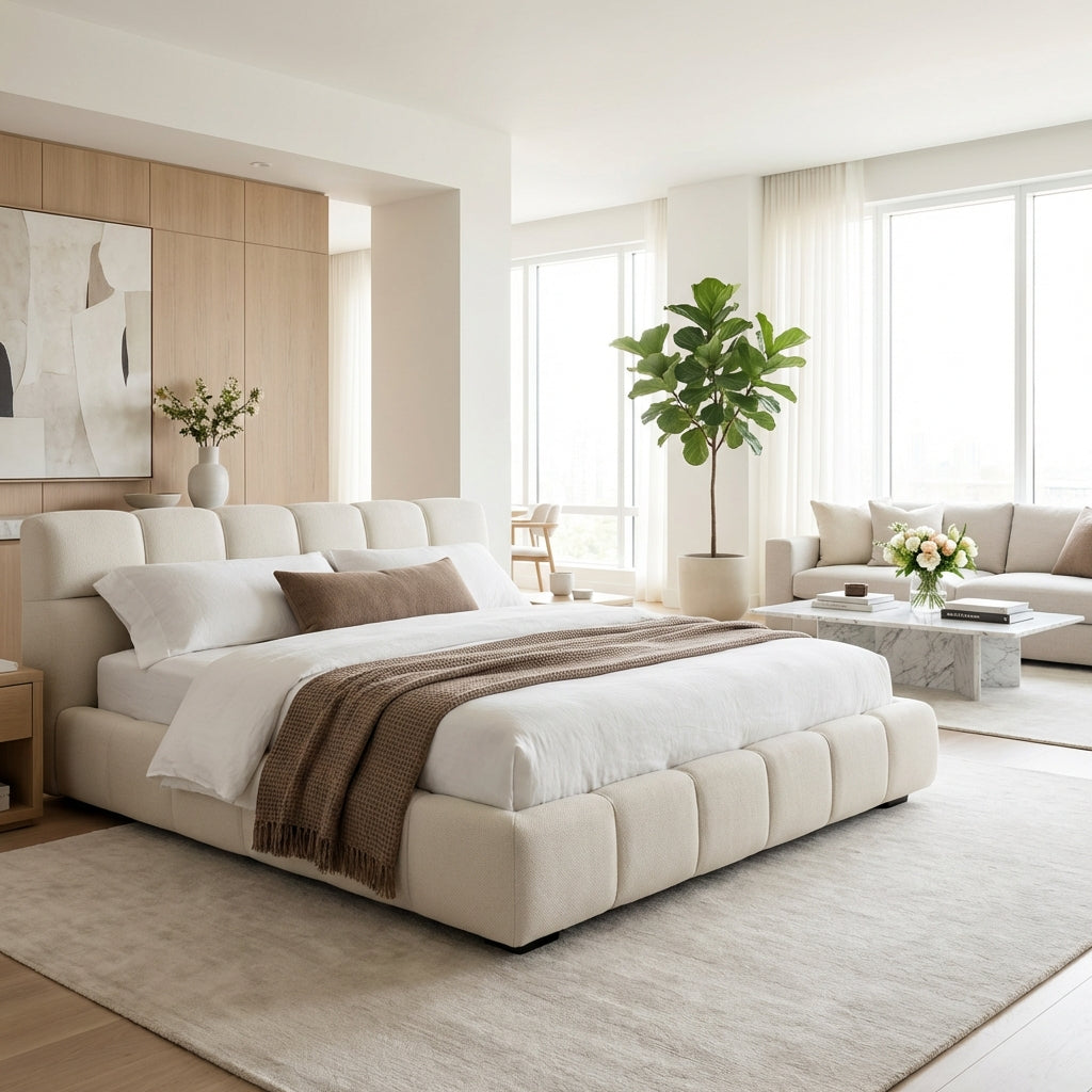The Valencia Modern Low-Profile King Tufted Bed
