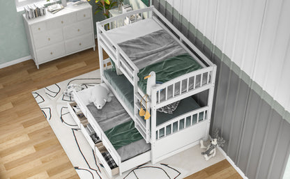 Twin Over Twin Bunk Bed White