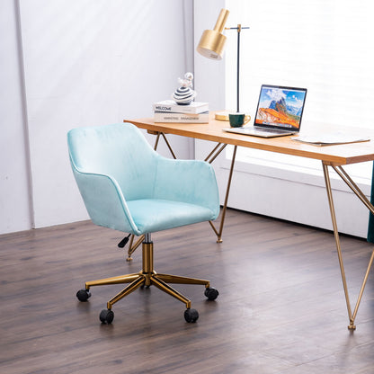 Velvet Executive Swivel Office Chair – Aqua Blue