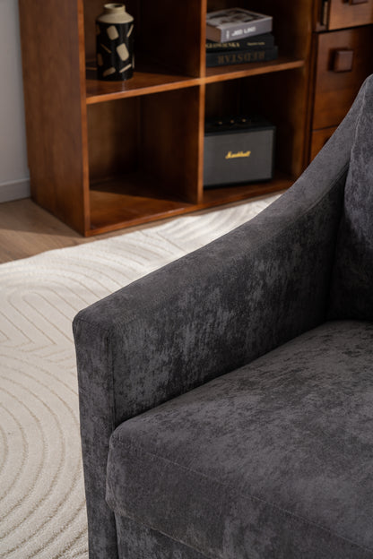 Large Swivel Accent Chair Gray
