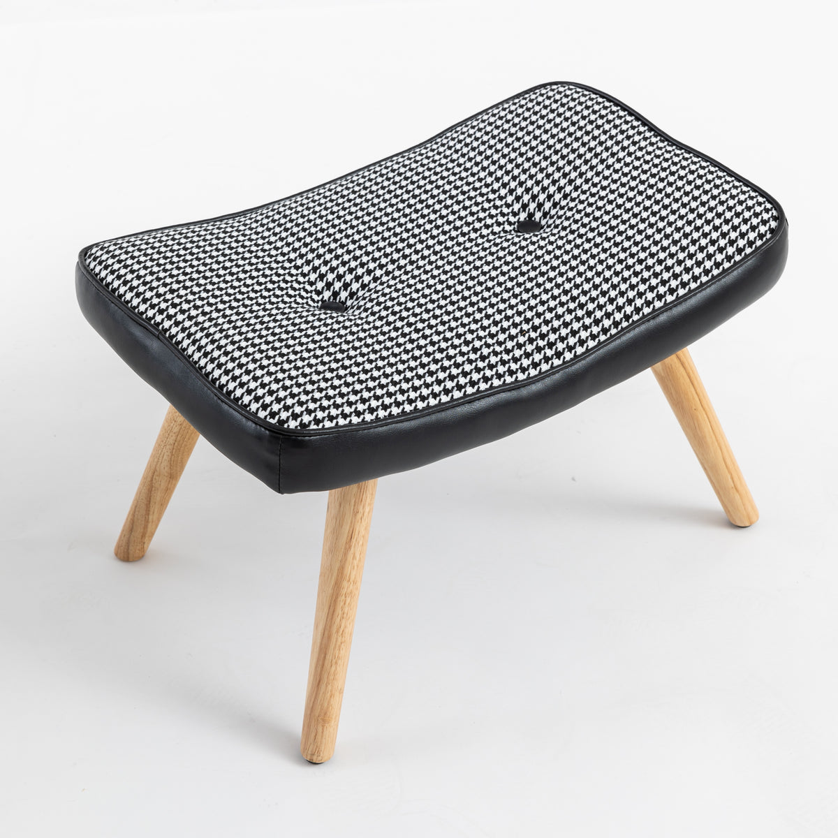 Wooden Step Ottoman with Cushion Black