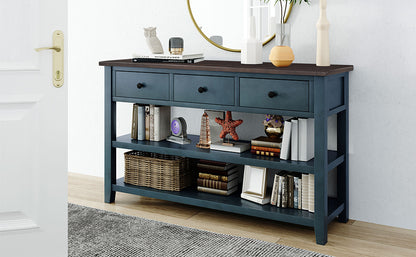 Retro Console Table Navy