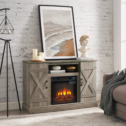 Gray Wash Wood Media Console TV Stand