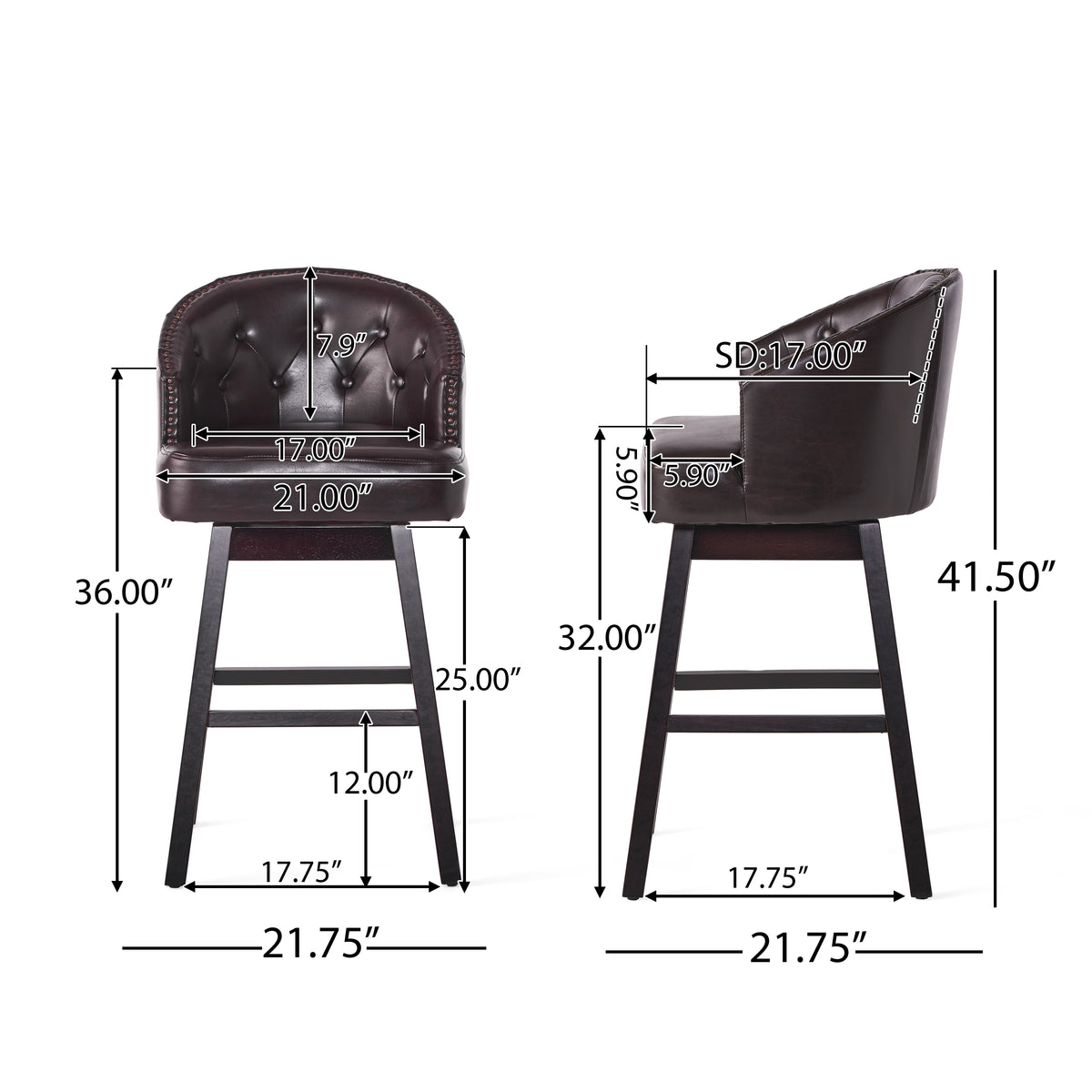 Ogden Swivel Barstools Set of 2