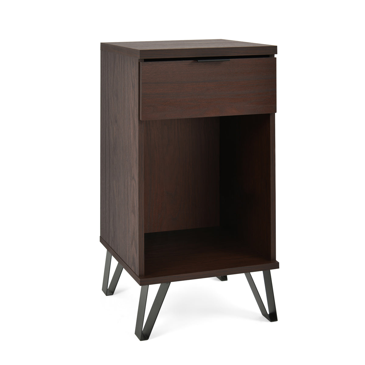 Walnut Tall End Table for Living Room