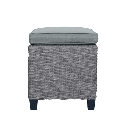 Outdoor Rattan Dining Set (6 pcs) – Gray Mat