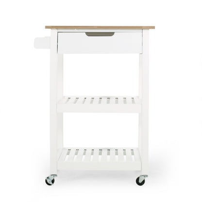 Rolling Kitchen Cart with Storage and Drawers