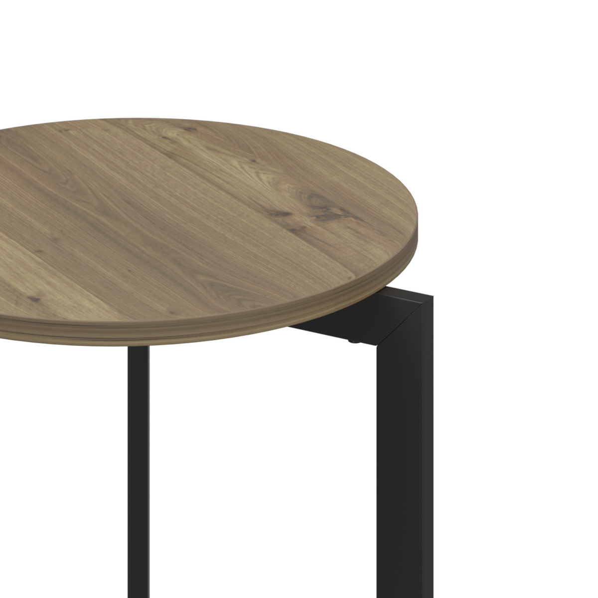 Round Metal Frame Side Table Brown Finish