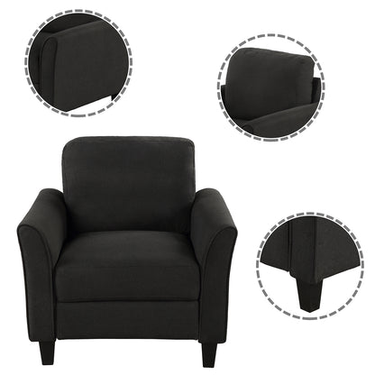 Recliner Armchair Black Finish
