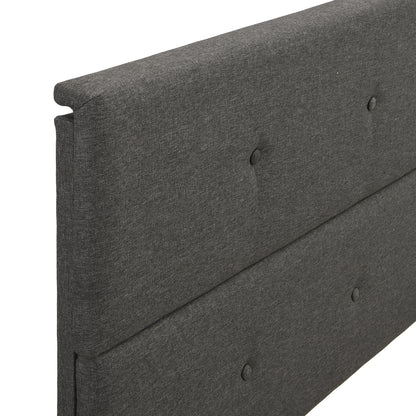 Upholstered Platform Bed with Storage Gray
