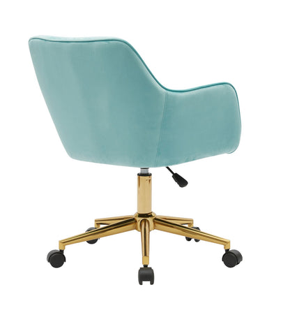 Velvet Executive Swivel Office Chair – Aqua Blue