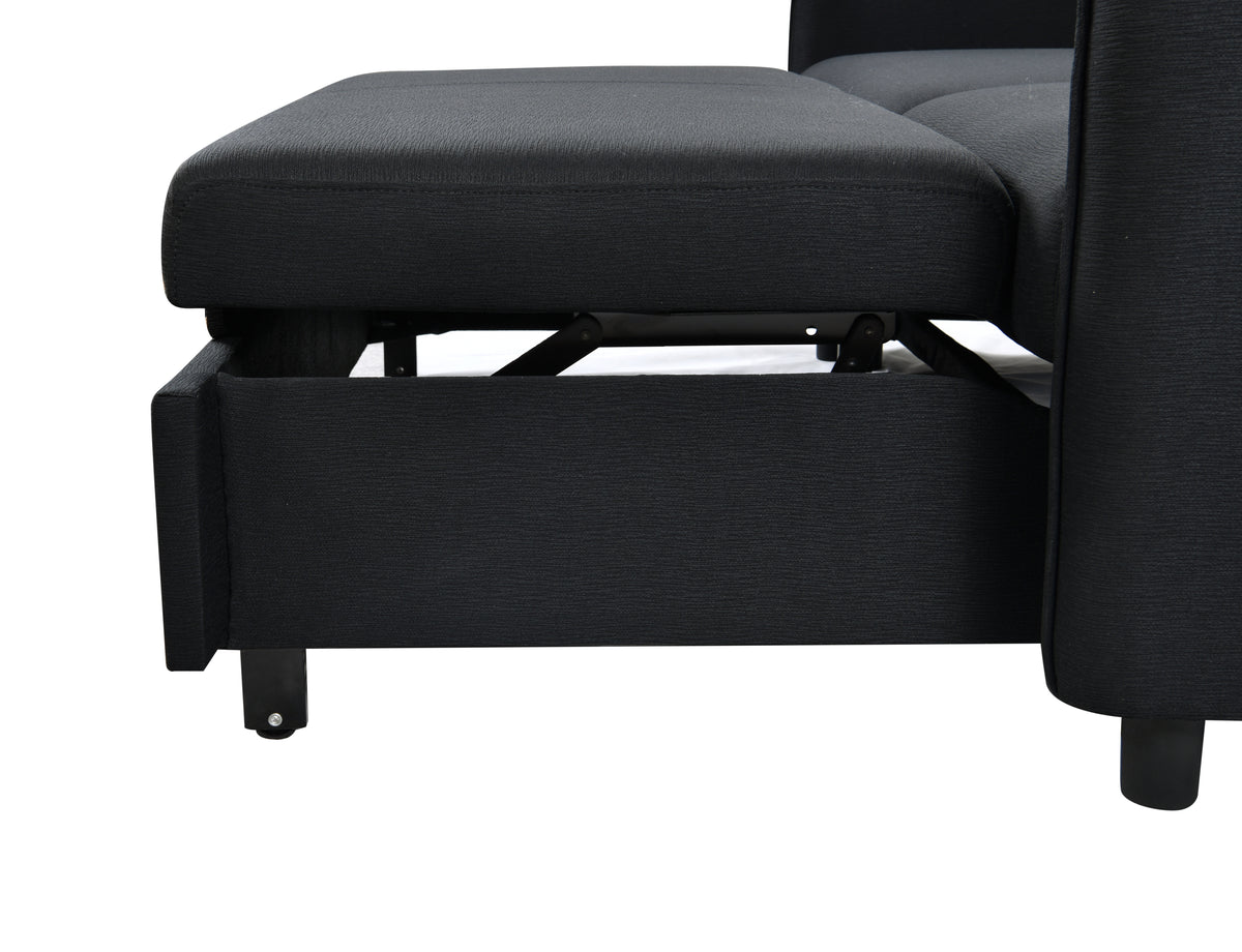 Convertible Sofa Bed with Pullout Black