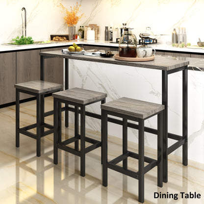 Counter Height Dining Table Set (4 pcs) – Gray Finish