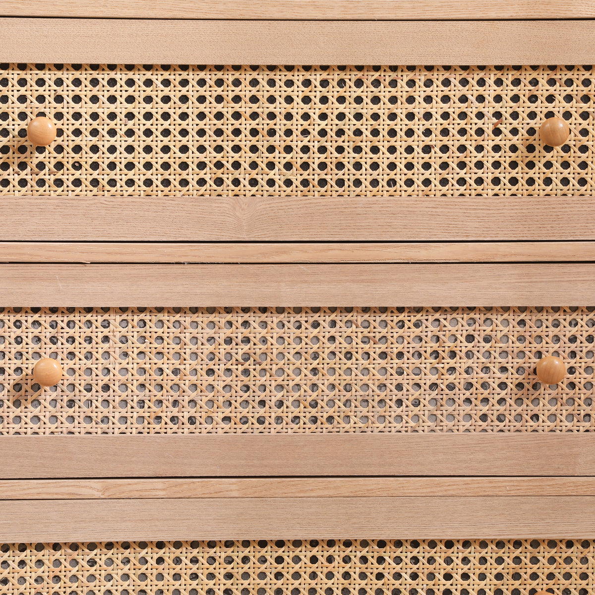 Rattan 3-Drawer Storage Cabinet Natural