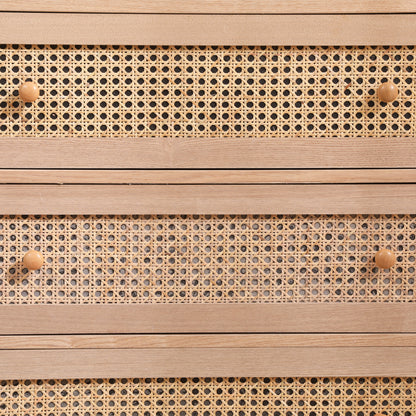 Rattan 3-Drawer Storage Cabinet Natural