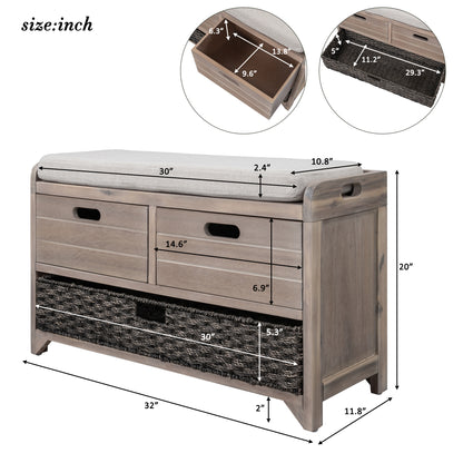 Storage Bench White Washed