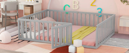 Queen Platform Bed Gray