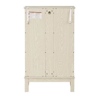 Dual Door Curio Display Cabinet with Adjustable Glass Shelves White
