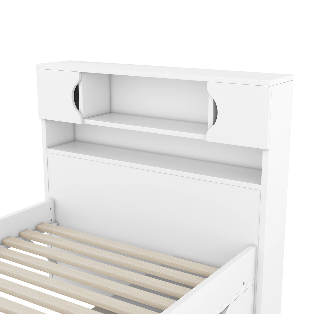 Twin Captain Platform Bed White