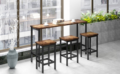 Counter Height Bar Table Set (4 pcs) – Brown
