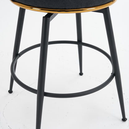 Adjustable Gray Bar Stool Set (2 pcs) – Modern Metal Base