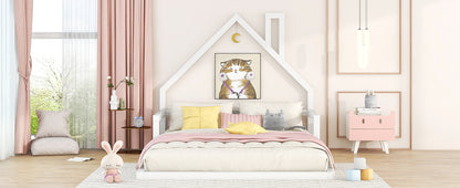 Full Platform Bed White