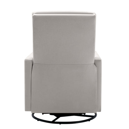 Beige Modern Upholstered Rocker Recliner Chair
