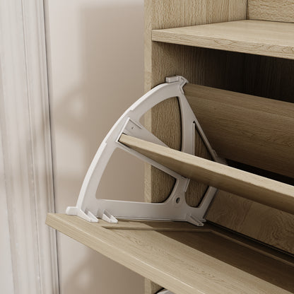 Bohemian Shoe Cabinet with Rattan Flip Drawers Natural