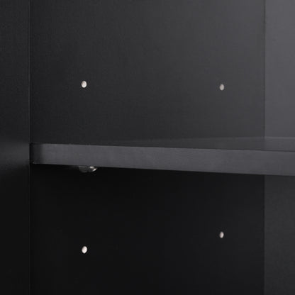 4-Door Bathroom Storage Cabinet Black Finish
