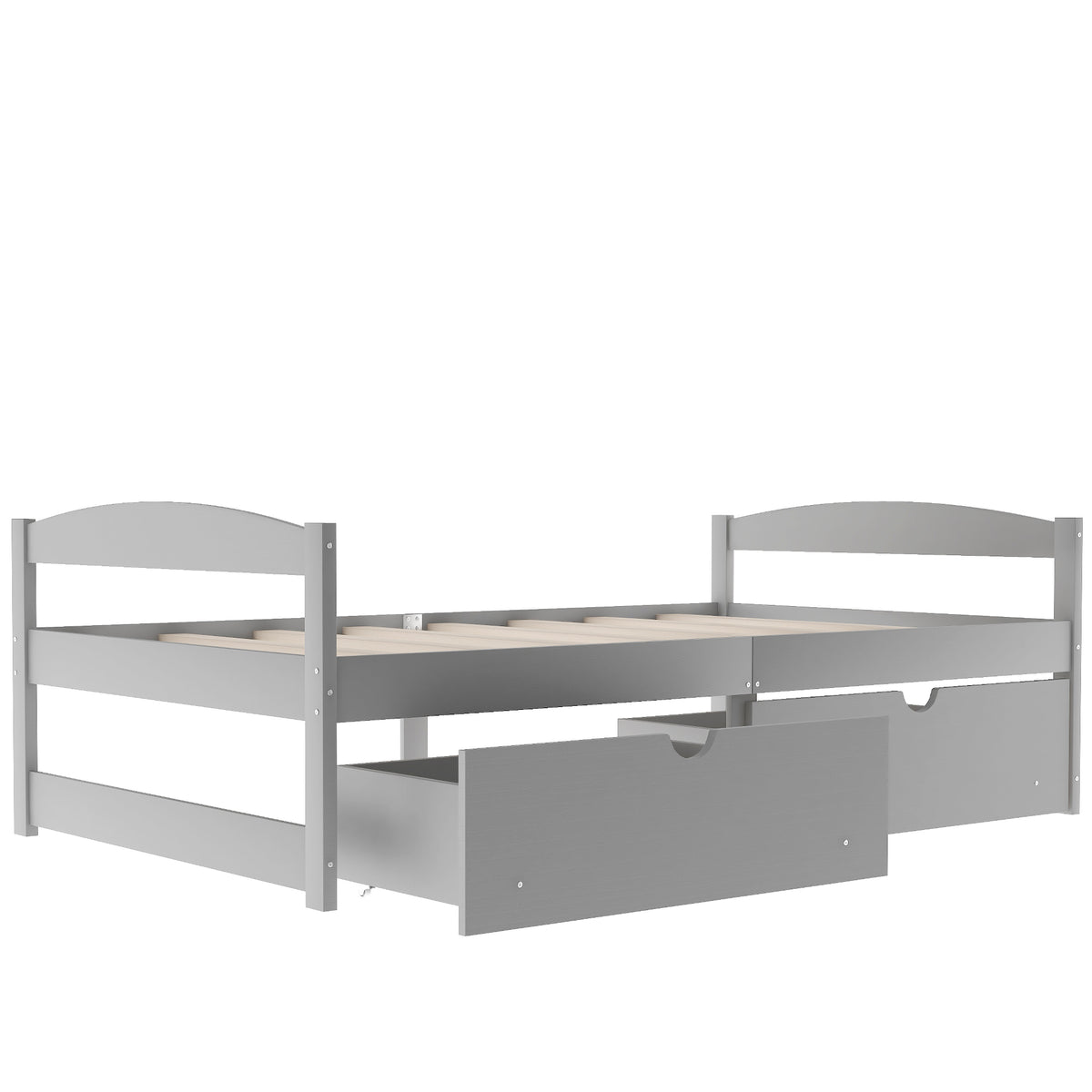 Twin Platform Bed Gray