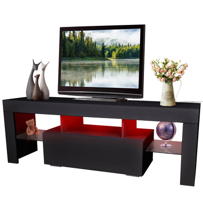 Modern TV Console with LED Storage Gray