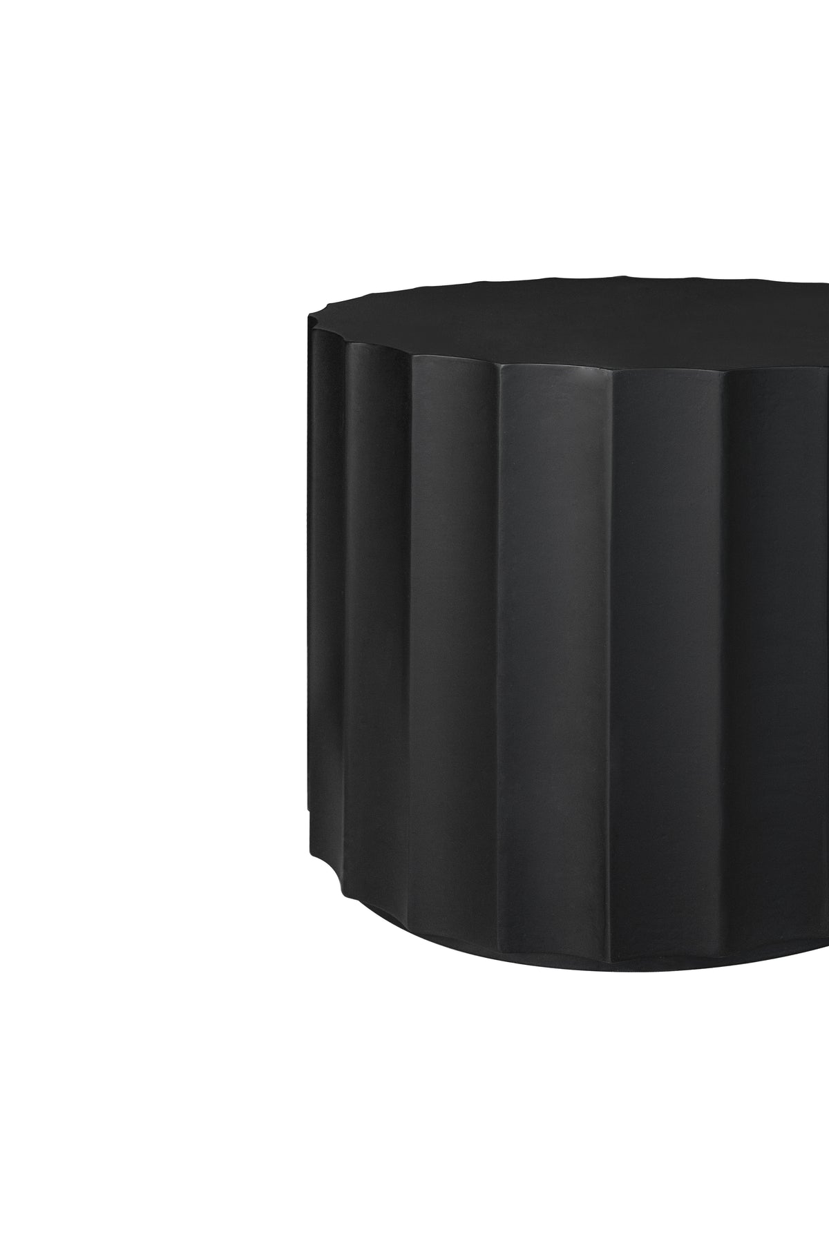 Black 2-Piece Round Nesting Coffee Table Set – Modern MDF with Lacquered Finish