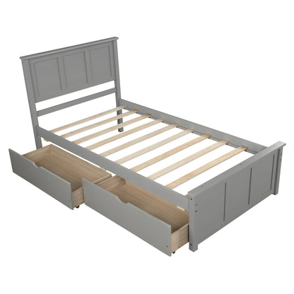Twin Storage Bed Gray