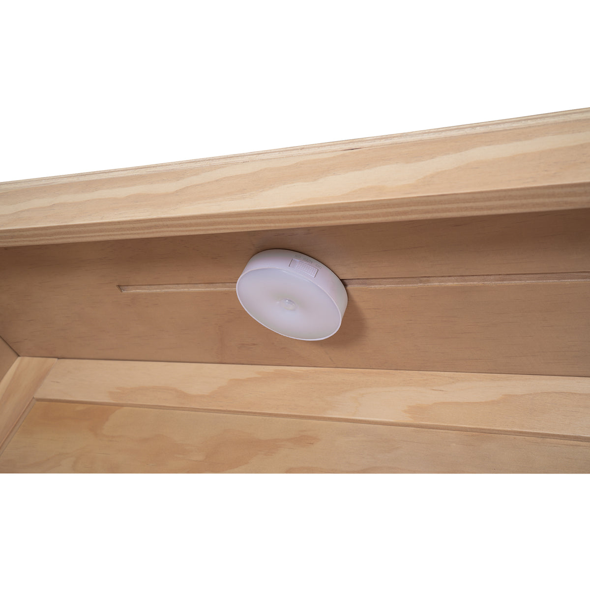 Full Platform Bed with LED Headboard – Natural Wood