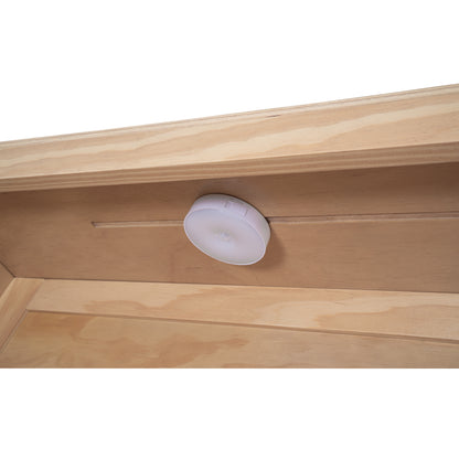 Full Platform Bed with LED Headboard – Natural Wood