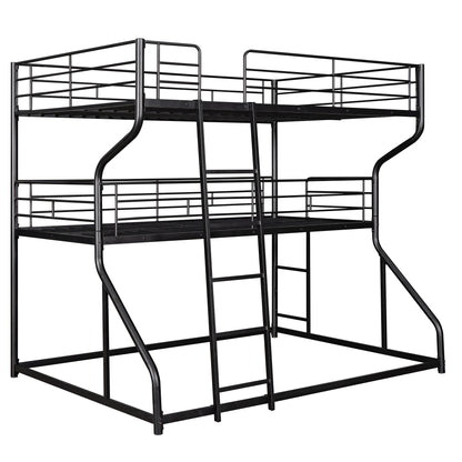 Black Triple Bunk Bed – 3-Tier Space-Saving Metal Frame for Kids & Teens