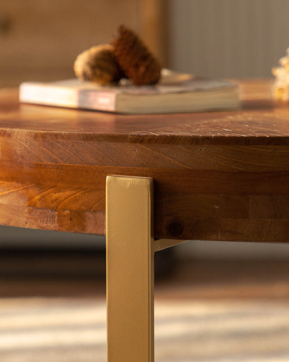 Retro Round Coffee Table Gold