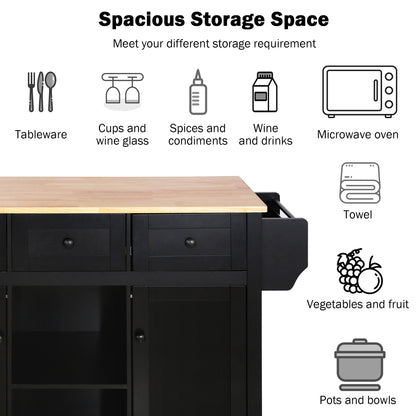 Kitchen Island Cart Black