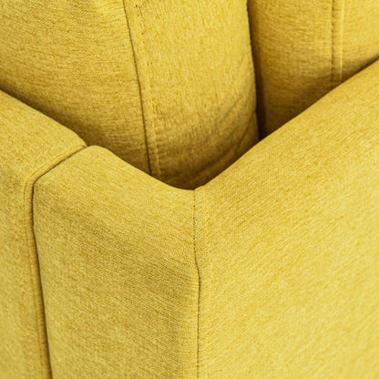Mid-Century Fabric Chaise Lounge Beige