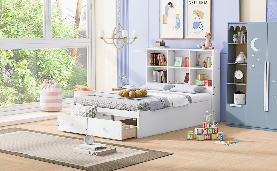 Full Storage Bed White