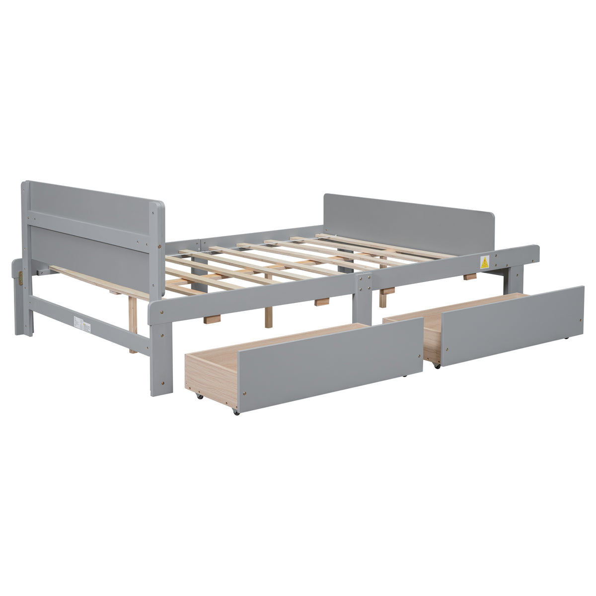 Full Bed with Bench Grey