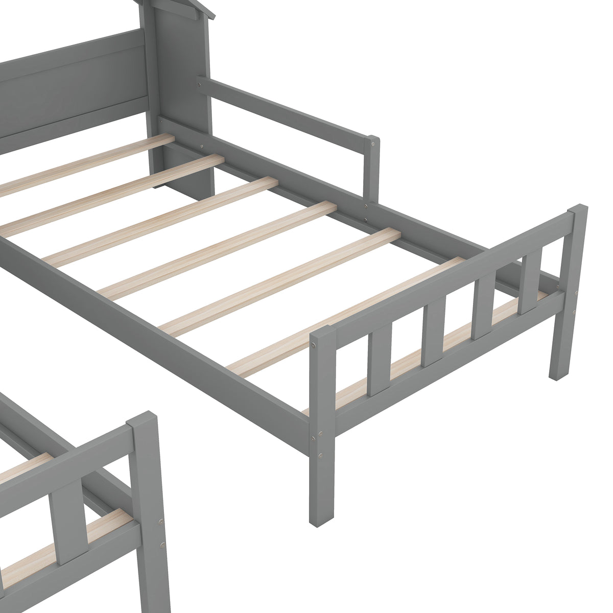 Double Twin Platform Bed Gray