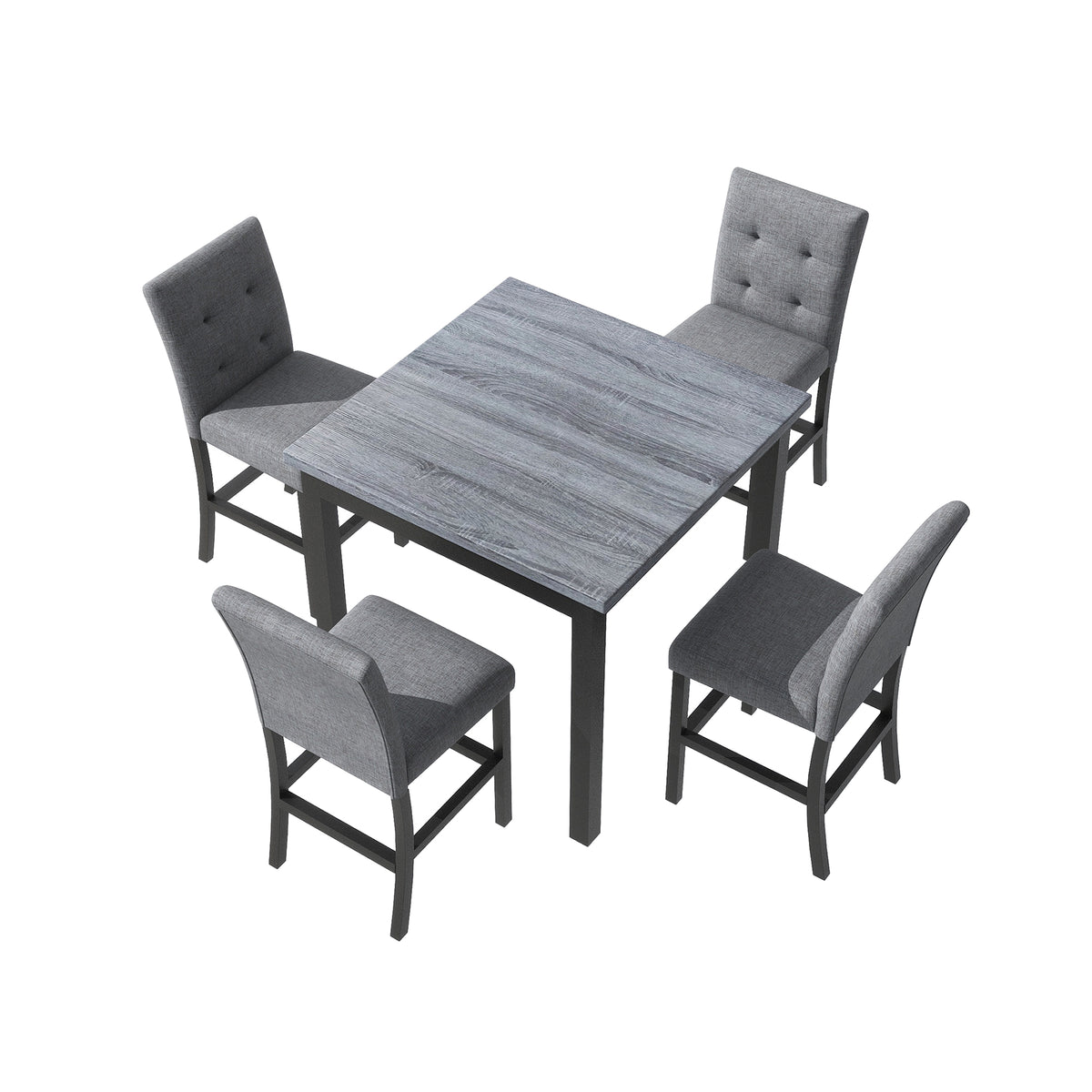 5-Piece Dining Set with Cushioned Chairs