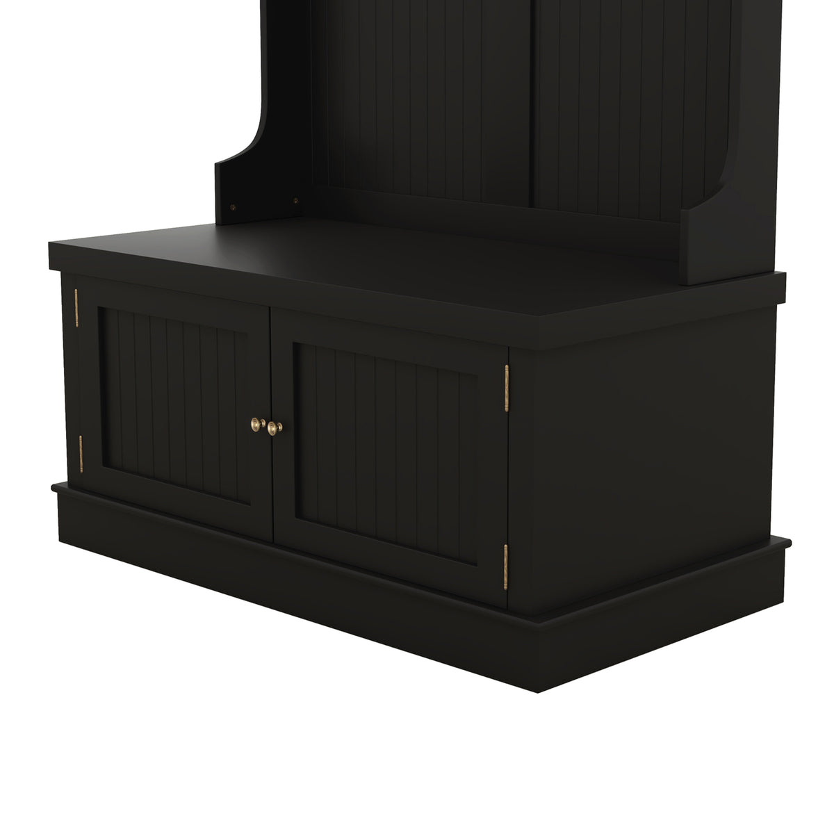 Hall Tree with Drawers and Hooks Black