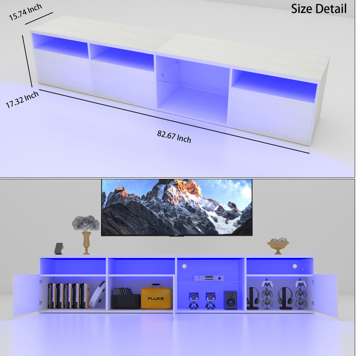 Modern LED TV Console – 82”