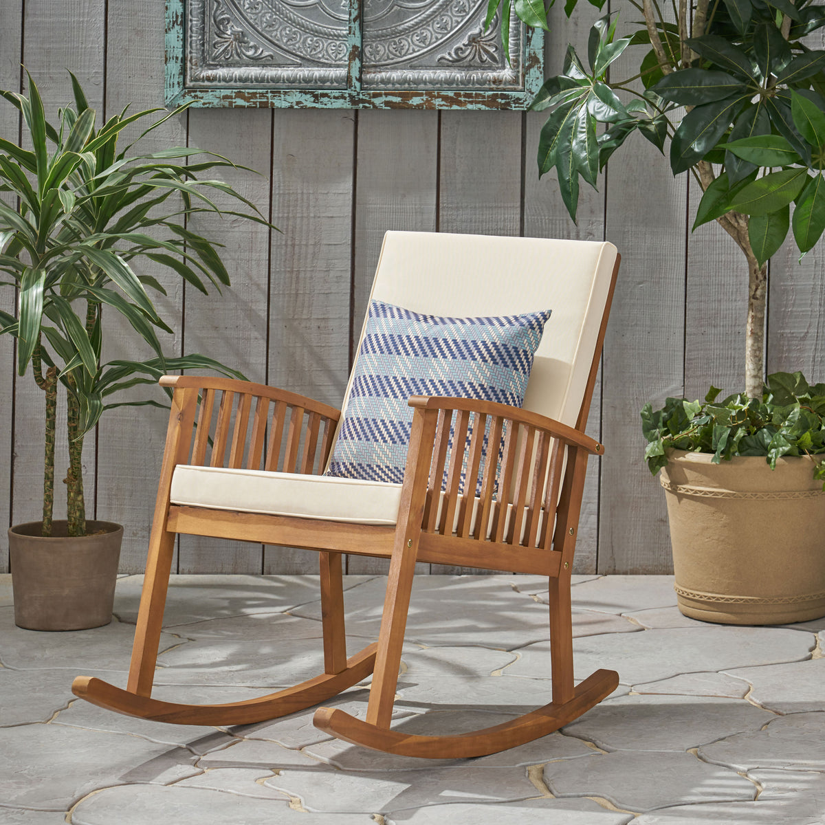 Casa Acacia Wood Rocking Chair