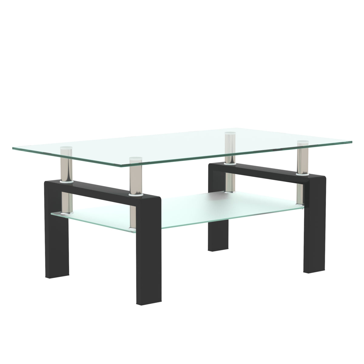 Rectangular Glass Coffee Table – Black
